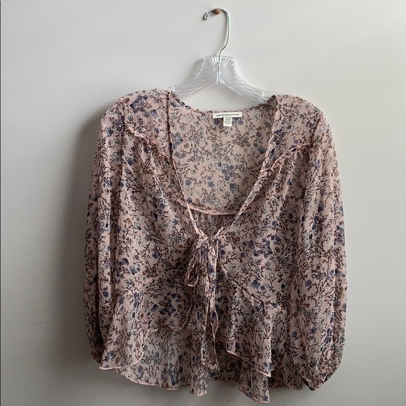 American Eagle Outfitters Tops - AEO Floral Sheer Blouse